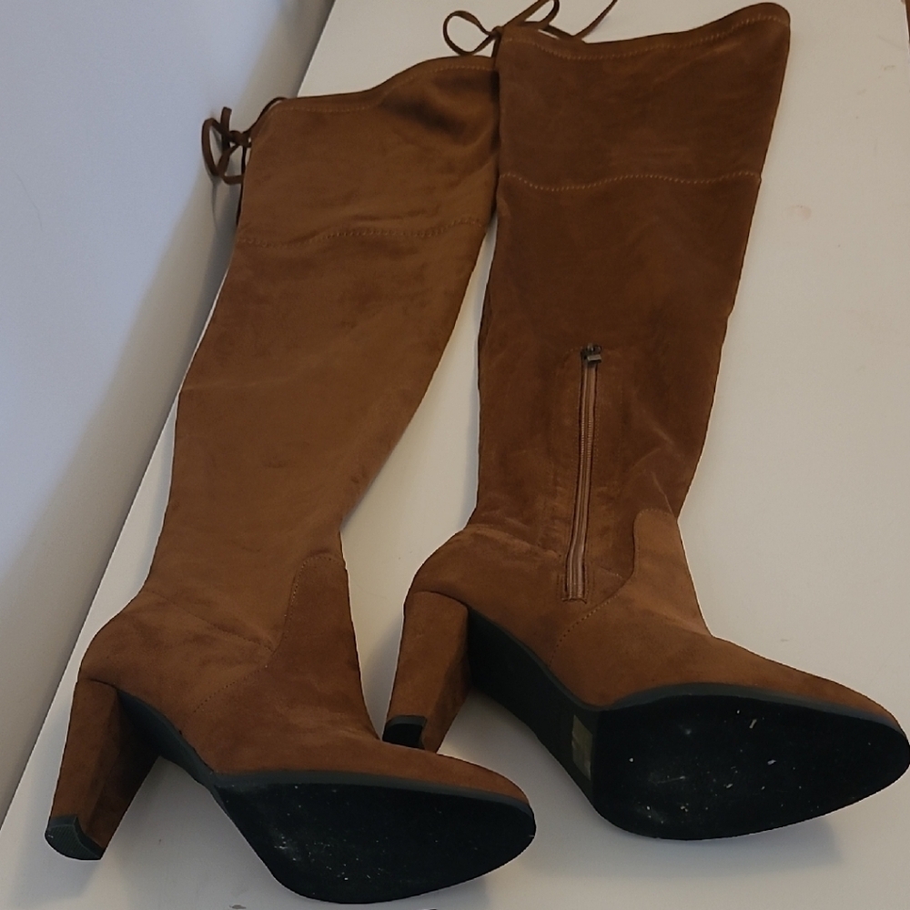 Hot Kiss Brown Over-the-Knee Boots - Picture 5 of 15
